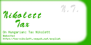 nikolett tax business card